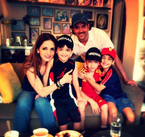 Hrithik Roshan Suzzane Khan and Boys