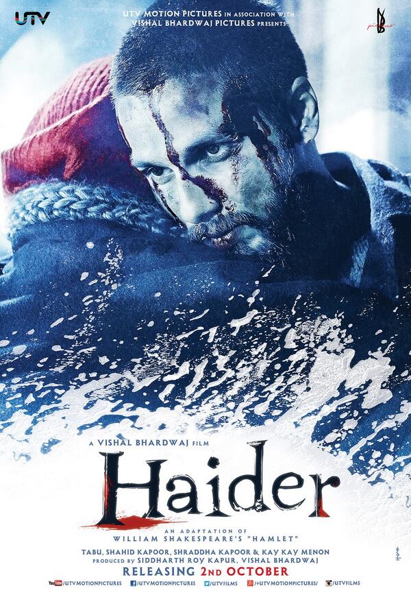 A bloody poster of Shahid Kapoor movie Haider released on 8 July 2014