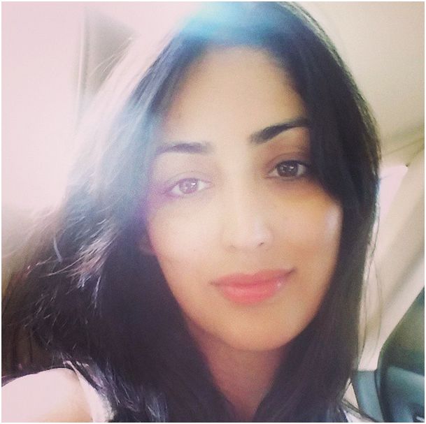 A selfie of Yami Gautam - Just on the day way to shoot for 'Action Jackson' movie