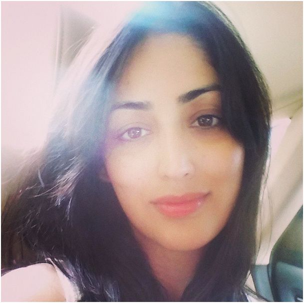 A selfie of Yami Gautam - Just on the day way to shoot  for 'Action Jackson' movie