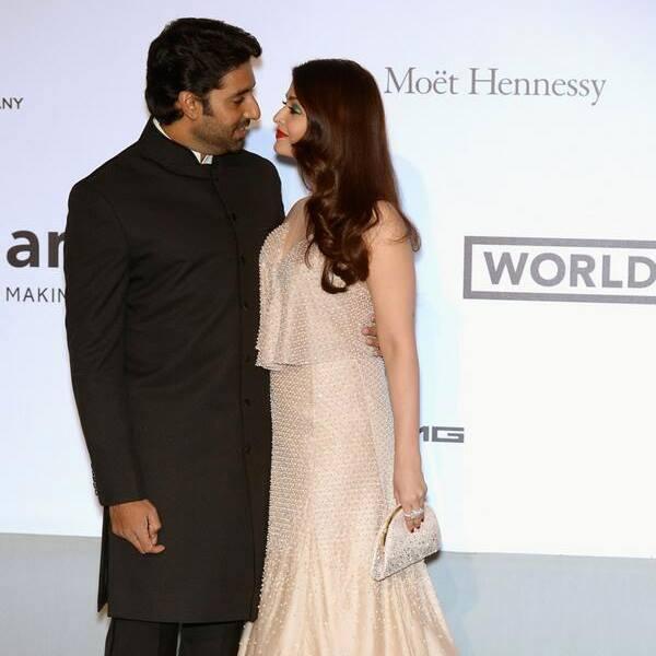 Abhishek Bachchan and Aishwarya Rai Bachchan at the amfAR Dinner