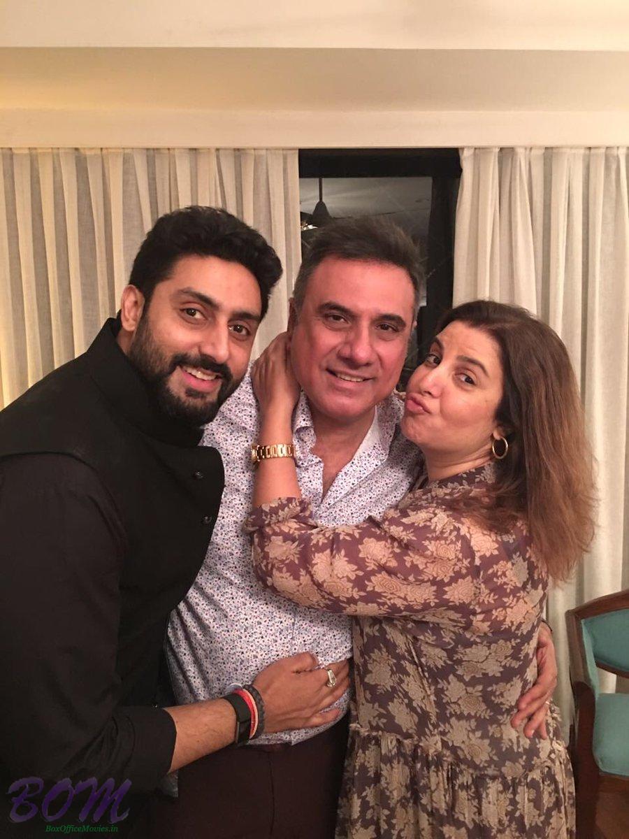 Abhishek Bachchan and Farah Khan gatecrashing Boman for Parsi Bhonu