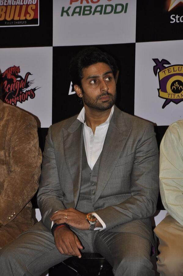 Abhishek Bachchan at pro kabbadi auction bidding for jaipur