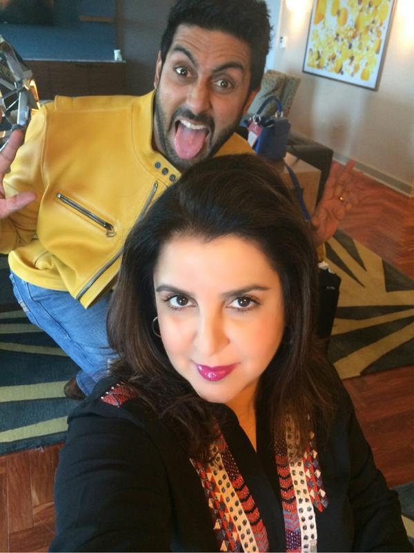 Abhishek Bachchan crazy picture while Frarah Khan getting ready