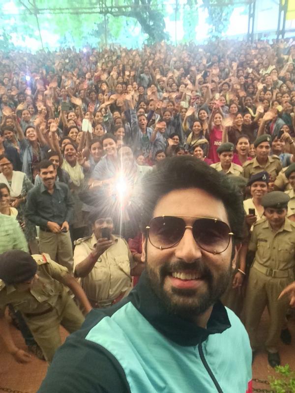 Abhishek Bachchan with fans