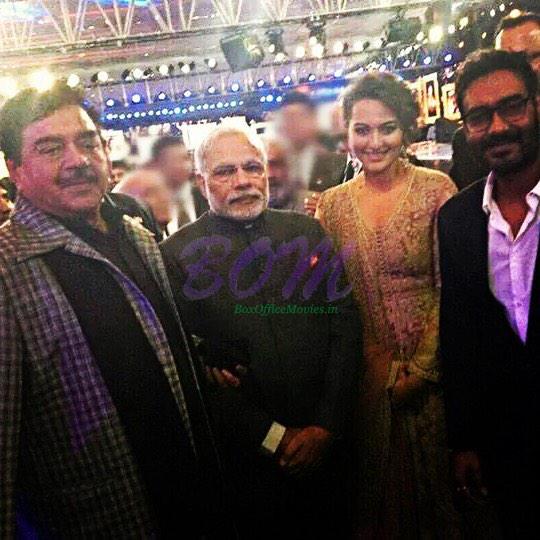 Action Jackson Ajay Devgn, Sonakshi Sinha also took the moment to pic together with Narendra Modi Ji and Shatrugan Sinha