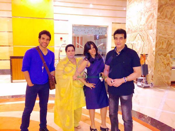 Recently actor Jeetendra, Producer Ekta Kapoor, Hero Tusshar Kapoor and Family lady Shobha Kapoor were present in Dubai Masala Awards 2014.