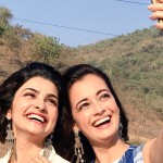 Actress Dia Mirza selfie with Prachi Desai