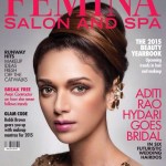 Aditi Rao Hydari ‏on Femina Salon and Spa Magazine cover page for Jan 2015 issue