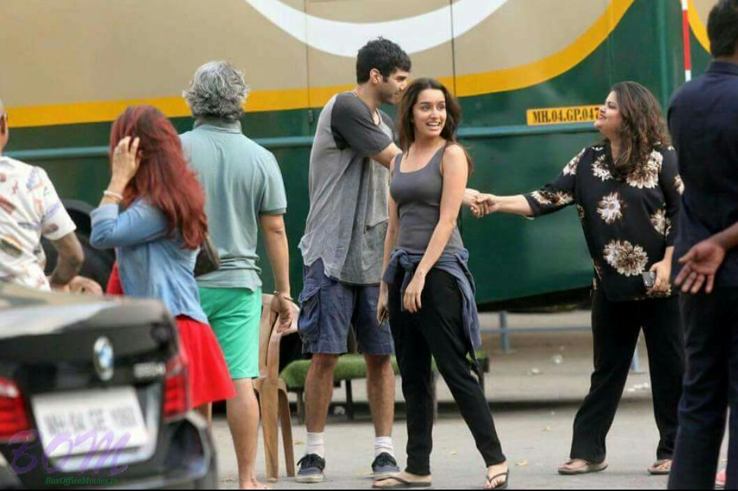 Aditya Roy Kapur and Shraddha Kapoor while shooting for upcoming movie OkJanu