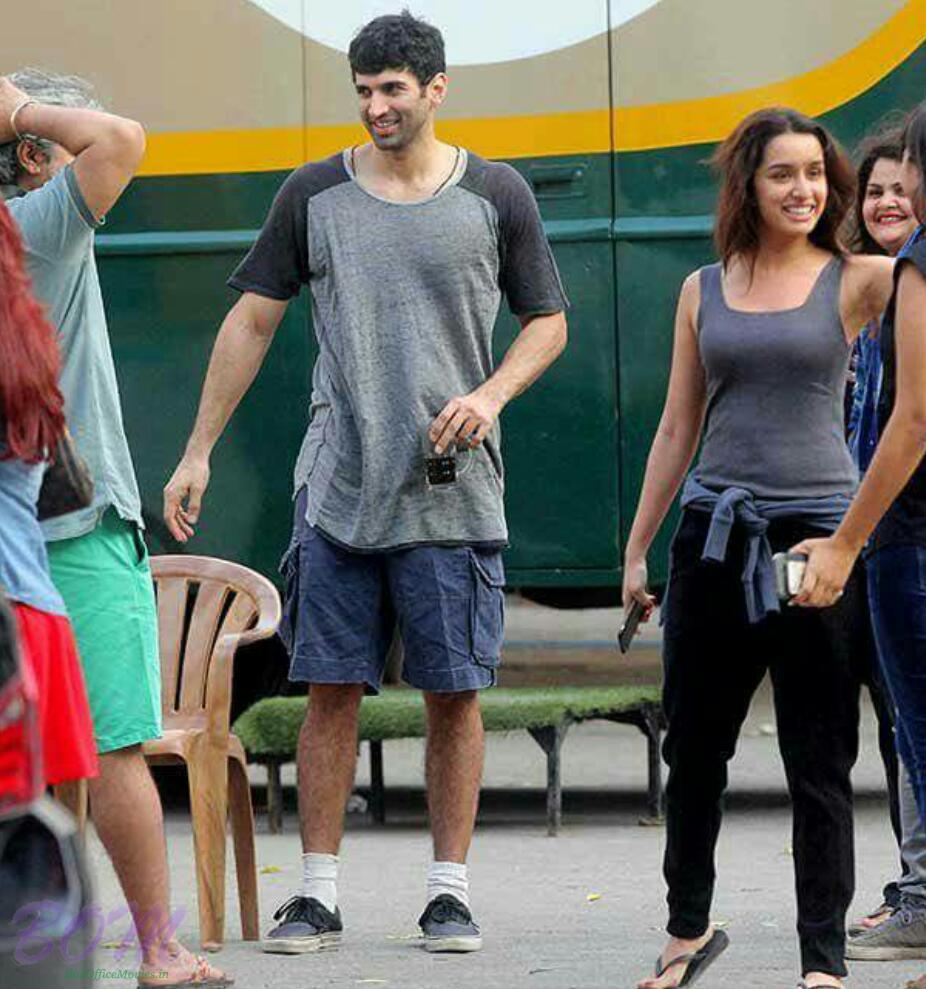 Aditya Roy Kapur and Shraddha Kapoor while shooting for Shaad Ali next OkJanu