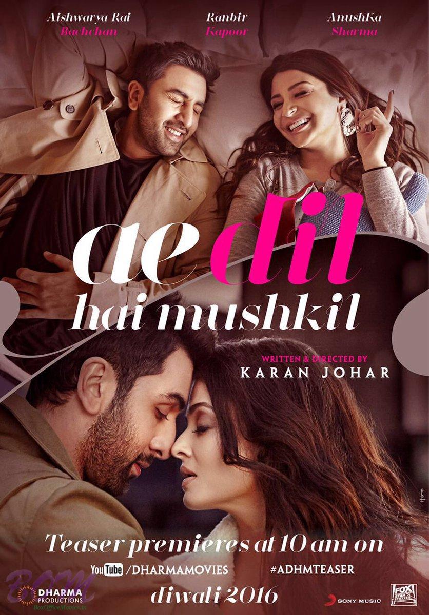 Ae Dil Hai Mushkil first look poster with teaser announcement