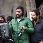 Ajay Devgn checks out the monitor while filming Shivaay in Bulgaria