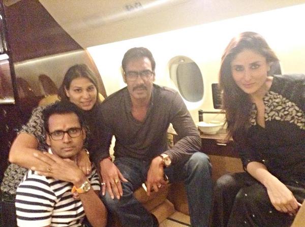 Ajay Devgn picture with Kareena Kapoor - When he just landid in Delhi - Welcom Singham Returns
