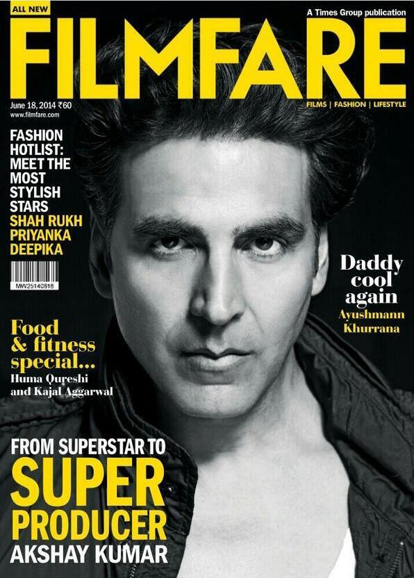 Akshay Kumar on Filmfare Cover Page - Magazine Issue June 18 2014