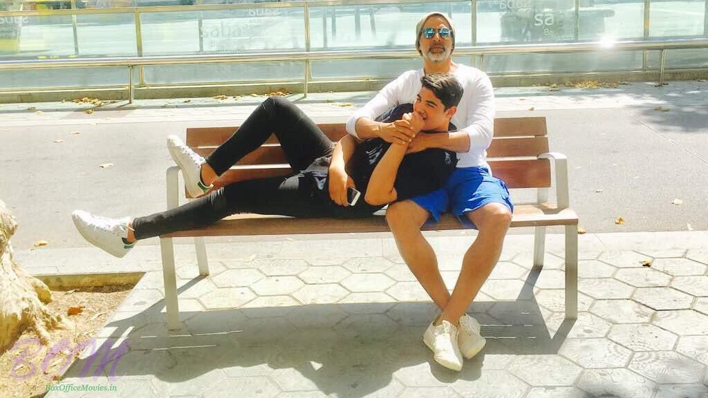 Akshay Kumar with his son Aarav Kumar on Fathers Day 2017