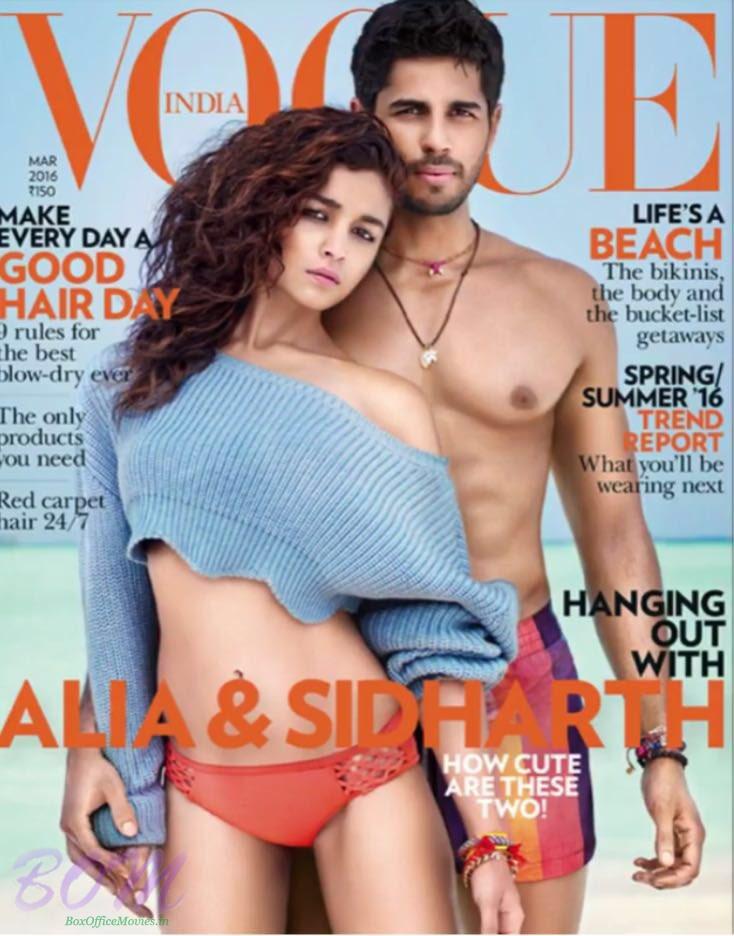 Alia Bhatt and Sidharth Malhotra for Cover Page of Vogue Magazine Mar 2016