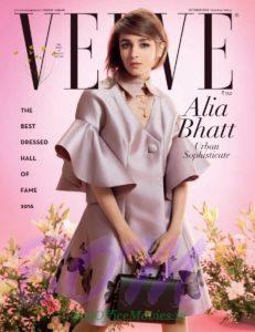 Alia Bhatt cover girl Oct 2016 for Verve Best Dressed Magazine