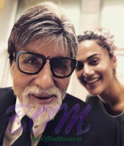 Amitabh Bachchan and Taapsee Pannu selfie while shooting for Badla movie