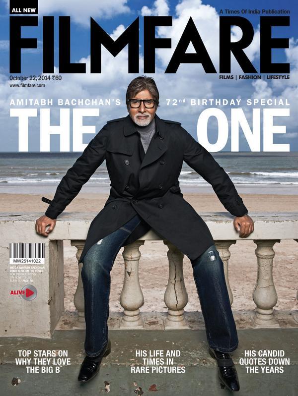 Amitabh Bachchan ji on the cover page of Filmfare Magazine Oct 2014 issue