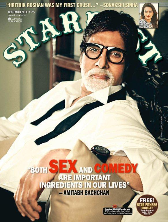 Amitabh Bachchan on Stardust Magazine Cover page for September 2014 issue