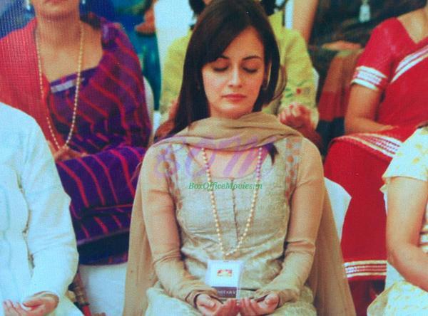 An Amazing picture of Dia Mirza Doing Meditation