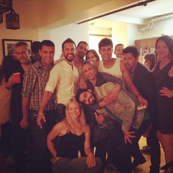 An interesting picture of Randeep Hooda with Ali Kazmi, Steve Dhillon, Gery Gabe, Alimomen, Gia Sandhu, Sarah Allen, Deepa Mehta and other friends