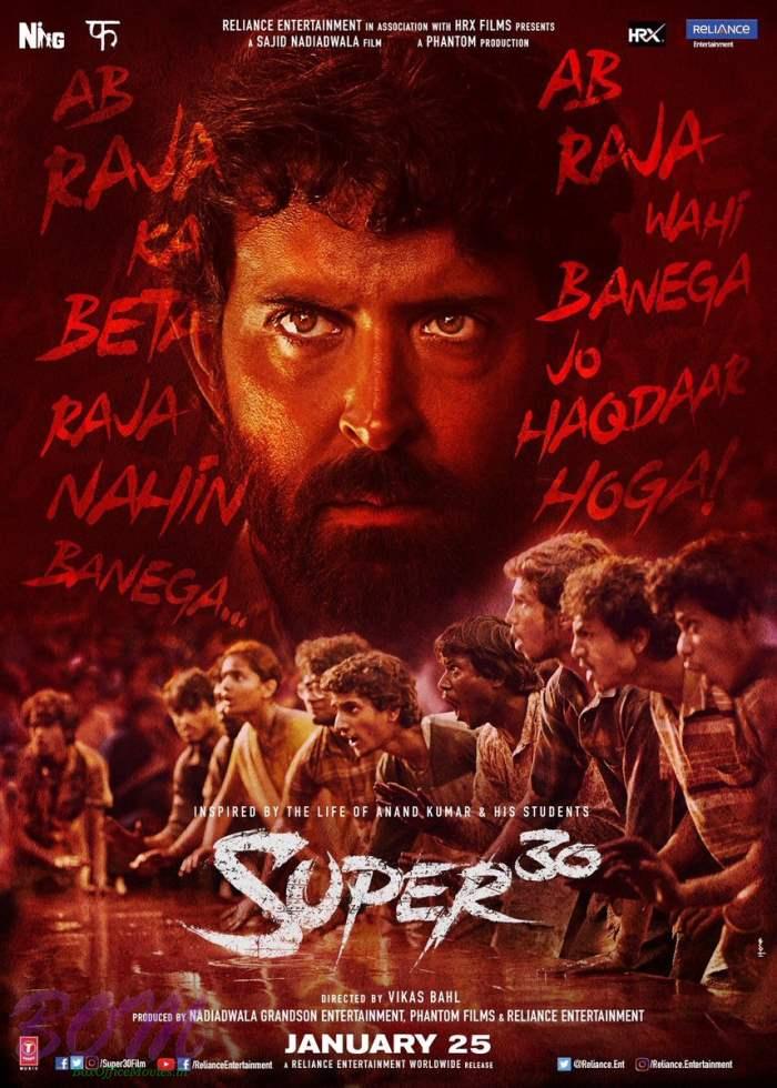 An intriguing poster of Super 30 - movie releasing on 25th Jan 2019