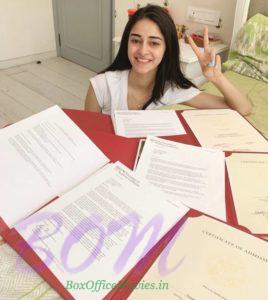 Ananya Pandey with her school admission documents
