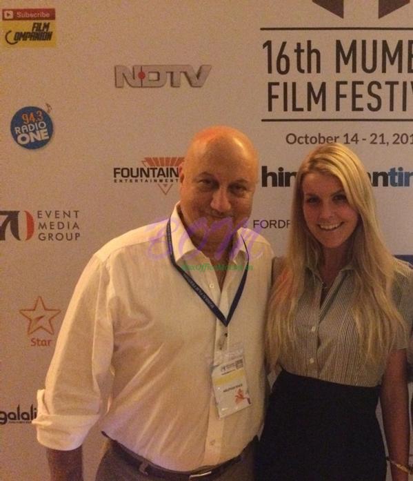 Anupam Kher with gorgeous Kirstin Masters