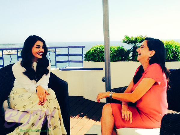 Anupama Chopra ‏with Aishwarya Rai during Cannes 2015