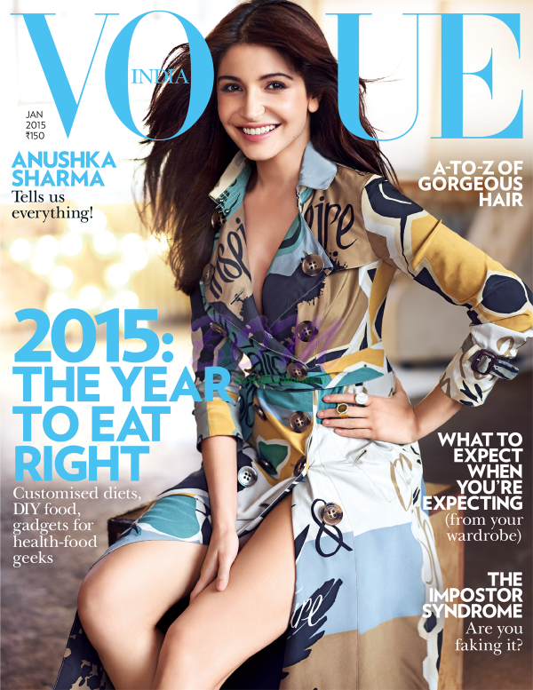 Anuskha Sharma on the cover page of Vogue India Magazine January 2015 Issue