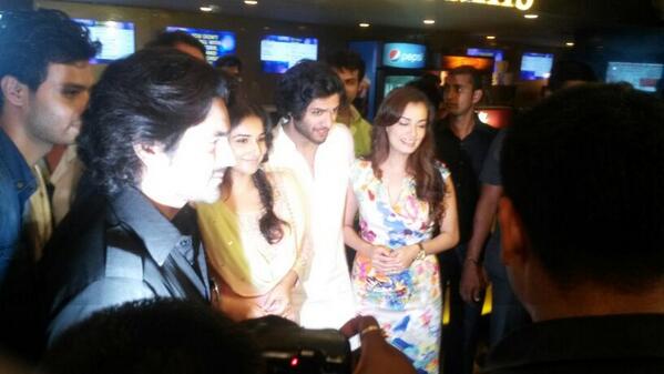 Arjans Bajwa, Vidya Balan, Ali Fazal and Diya Mirza speak at the Bobby Jasoos trailer launch