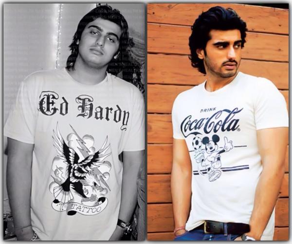 Arjun Kapoor - Popular bollywood male actor - before and after his weight loss.