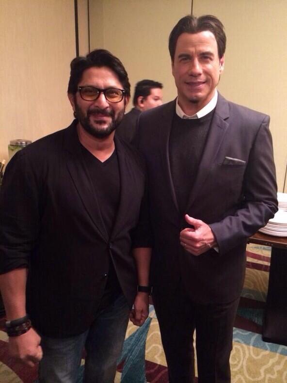 Arshad Warsi and Hollywood star John Travolta at the IIFA awards