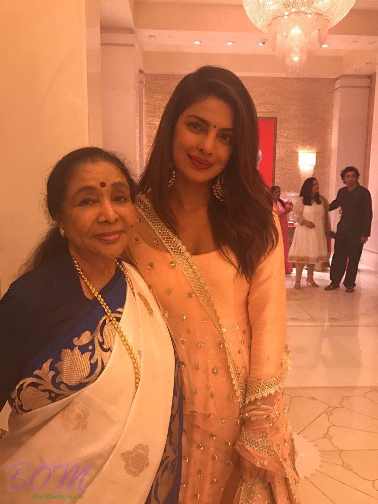 Asha Bhosle with Priyanka Chopra on Ganesh Chaturthi 2017