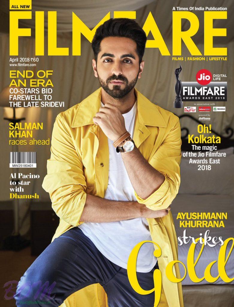 Ayushmann Khurana cover boy for Filmfare mag April 2018 issue