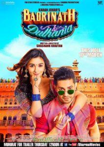 Badrinathi Ki Dulhania Movie Poster featuring Varun and Alia in a quirky style