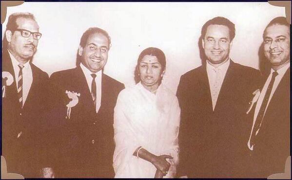 Bollywood singing celebrities and history maker together - Mohd Rafi , Lata Mangeskar, Manna dey, Mukesh and Talat Mehmood