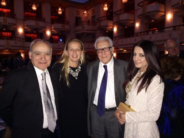 Celina Jaitly At Crisis Group award dinner for Hillary Clinton with Mabelvan Oranje & UN & Special Envoy to Syria Lakhdar Brahimi