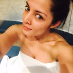 Celina Jaitly latest selfie from the bathtub while having a steam bath