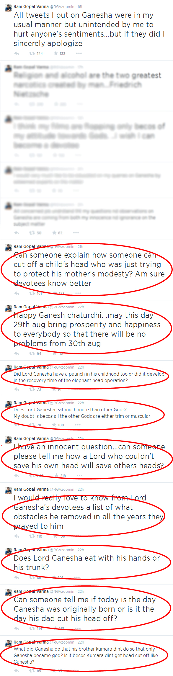 Controversial Questions of Ram Gopal Verma on Ganesha Chaturthi on 29 August 2014