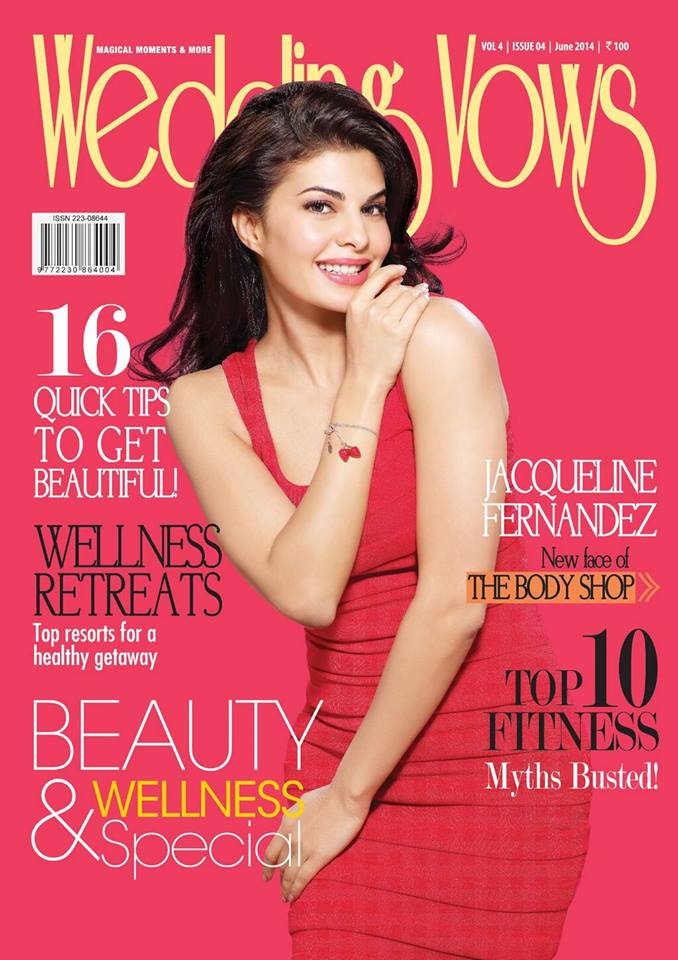 Cover Girl Jacqueline Fernandez for Wedding Vows Magazine June 2014 Issue