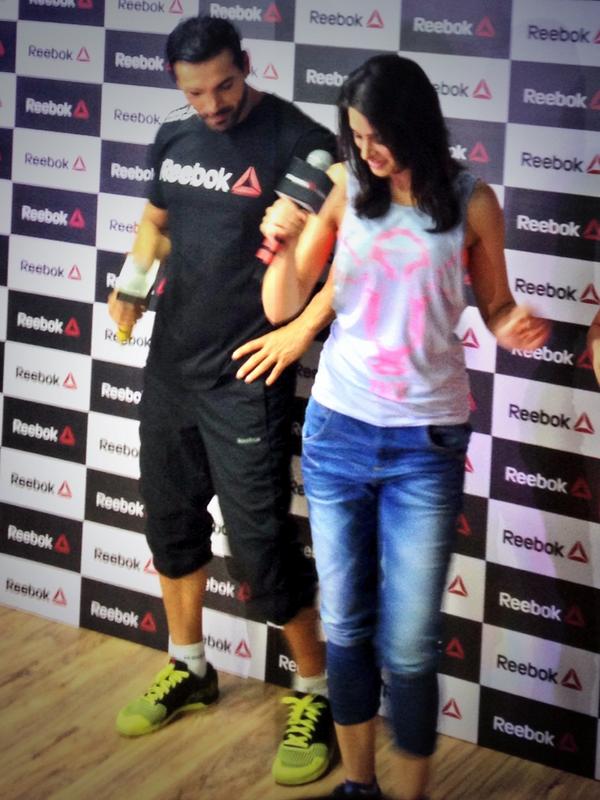 Dashing John Abraham with hot Nargis Fakhri at a Reebok event held recently