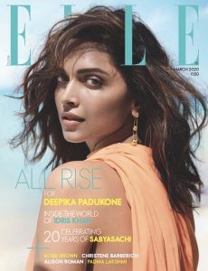 Deepika Padukone on the cover page of ELLE Magazine March 2020 publication