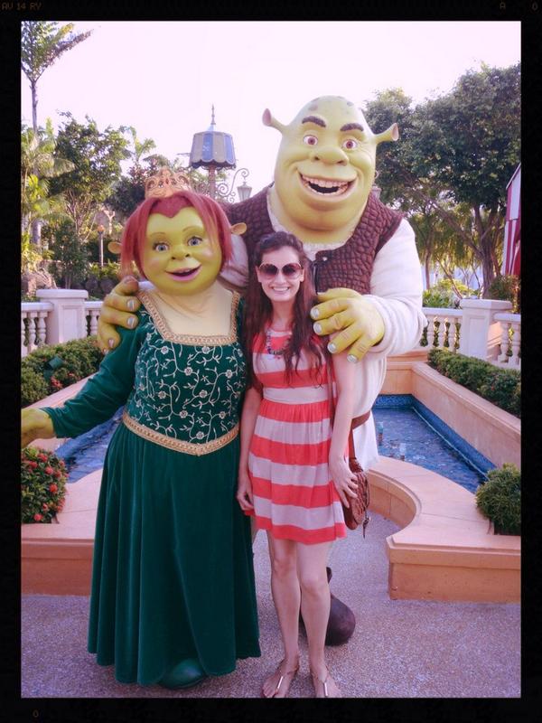 Dia Mirza with Shrek and Fiona