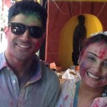 Divya Dutta and Farhan Akhtar celebrating Holi 2015 together.