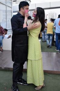 Beautiful Divya Khosla Kumar holi photo with Bhushan Kumar