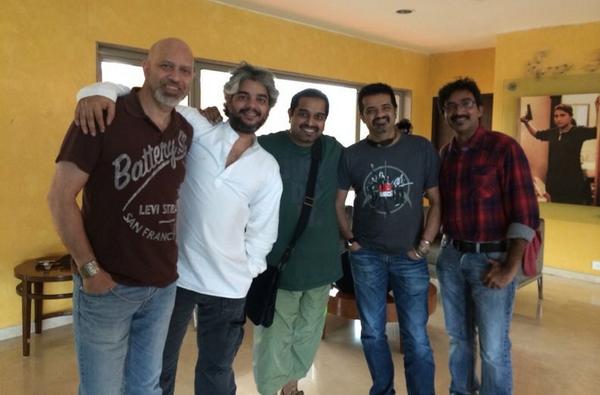 Ehsaan Noorani shared this group picture after reviewing the background score of Kill Dill film with Shankar Live, Shankar Ehsan Loy, Shaadesh