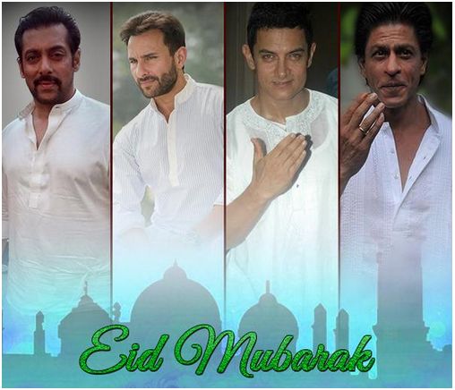 Salman, Saif, Aamir and Shahrukh Khan Eid Mubarak 2014